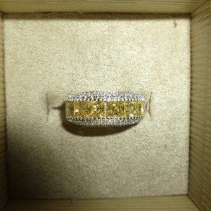Bella Luce Sterling Silver Yellow/White Ring Size 7 NWOT